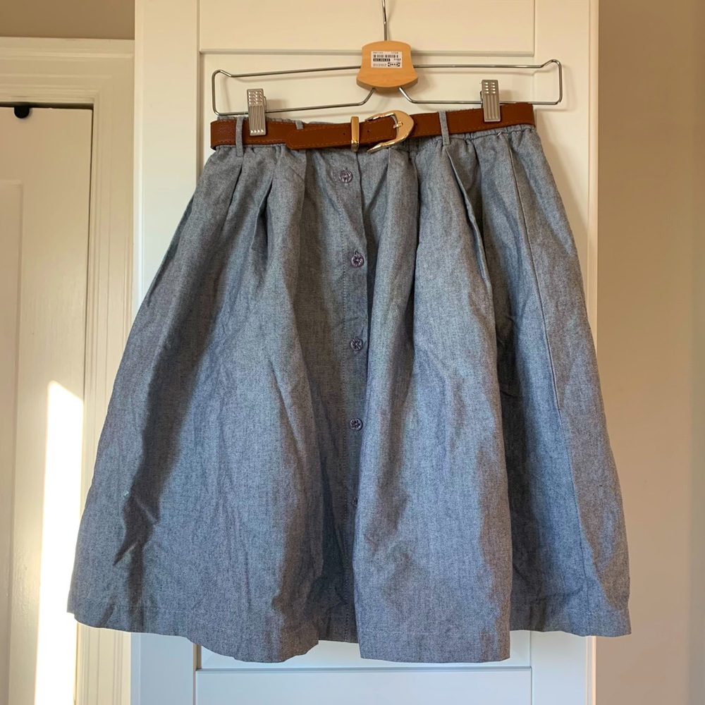 Moon Grey Mini Skirt with Belt Included S